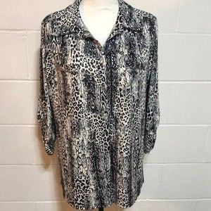 Always Indigo Blouse Sz 1X